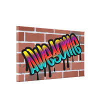 awesome brick wall graffiti design gallery wrapped canvas