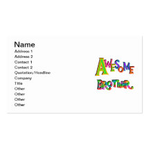 Awesome Brother T-shirts and Gifts Business Card Template