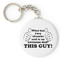 Awesome dad with thumbs keychain
