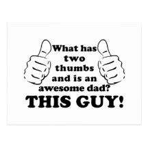 Awesome dad with thumbs postcard