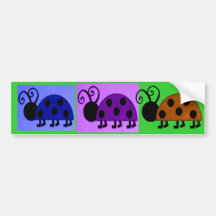 Awesome Lady Bug Squares Bumper Stickers
