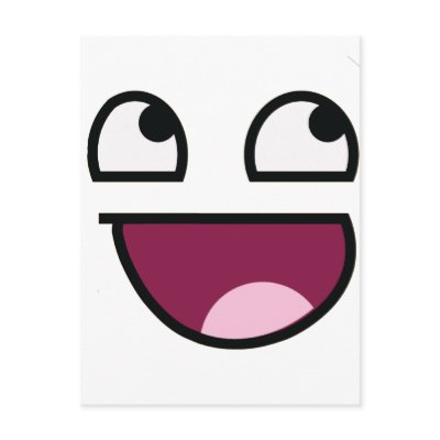 Awesome Lulz Smiley Face Post Card by LOLSmileyFaces