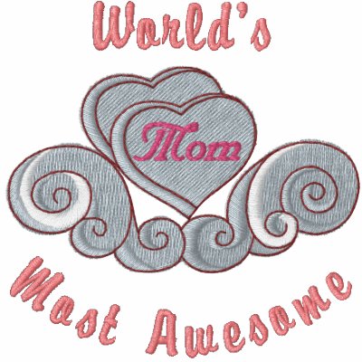 Awesome Mom Hearts Embroidered Polo Shirt by Embroidery4U