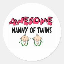 AWESOME NANNY of TWINS Stickers