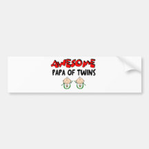 AWESOME PAPA of TWINS Bumper Sticker