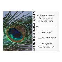 Awesome Peacock Wedding RSVP Cards Custom Announcements