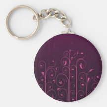 Awesome purple floral design key chain