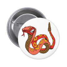 Awesome Red Rattlesnake Button