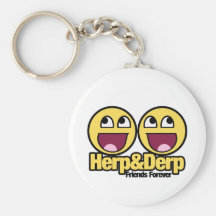 Awesome Smiley Herp and Derp Key Chain