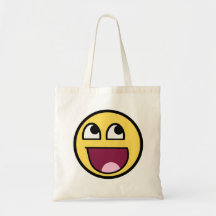 Awesome Smiley Internet Meme Canvas Bags