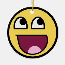 Awesome Smiley Internet Meme Christmas Tree Ornament