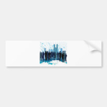 Awesome social design in blue bumper sticker