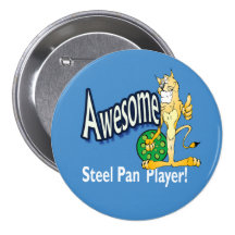 Awesome steel PAN player Pinback Buttons
