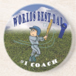 Awesome Worlds Best Dad & Number One Coach Coaster