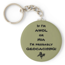 AWOL/MIA Geocaching Keychain