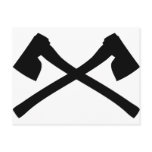 axe axe crossed icon postcards