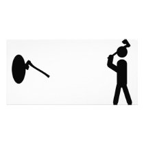 axe shooting icon photo card template