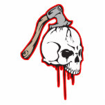 axed skull photo sculptures