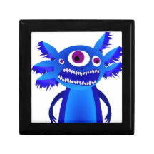 Axolotl Monster Blue Modeschmuckschachteln