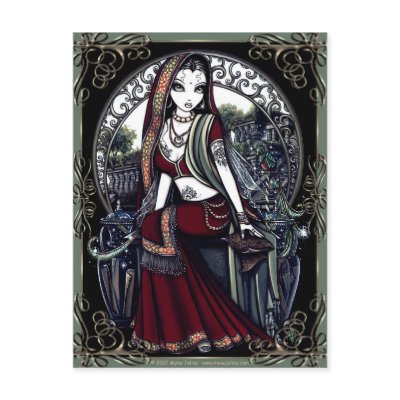 "Ayanna" Secret Fairy Garden Post Card by mykajelina