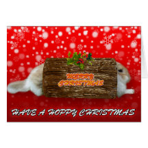 Ayez Noël de houblon - carte de Noël de lapin