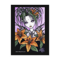 "Ayla" Gothic Tiger Lilly Fairy Postcard