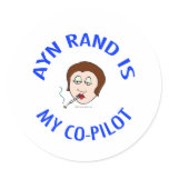 ayn rand is my co-pilot objectivism stickers