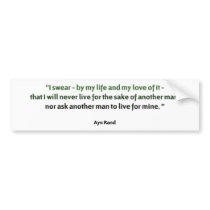 Ayn Rand Quote Bumper Stickers