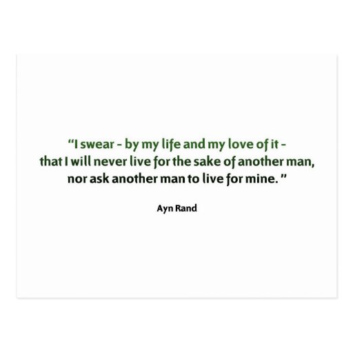 Ayn Rand Quote Postcard