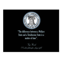 Ayn Rand Quote (Totalitarianism) Postcard