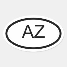 AZ Arizona Euro Style Oval Sticker