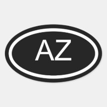 AZ Arizona Euro Style Oval Sticker