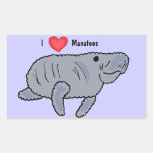 AZ- I Love Manatees Stickers