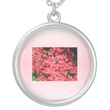 Azaleas. Pretty Pink Flowers. Necklace