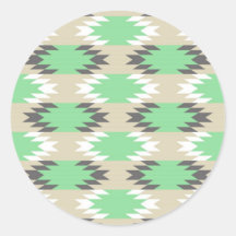 Aztec Andes Tribal Green Gray Native American Stickers