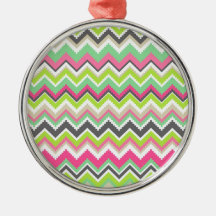 Aztec Andes Tribal Mountains Chevron Zig Zags Christmas Tree Ornament