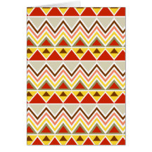 Aztec Andes Tribal Mountains Triangles Chevrons Card