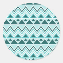 Aztec Andes Tribal Mountains Triangles Chevrons Round Sticker