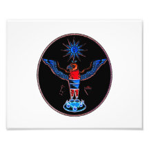 aztec black style eagle sun symbols pagan design.p photograph