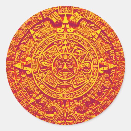 Aztec Calendar - gold Stickers