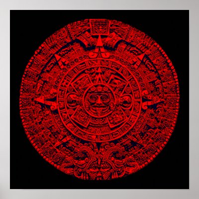 Aztec Calendar (in red) Posters by svahha