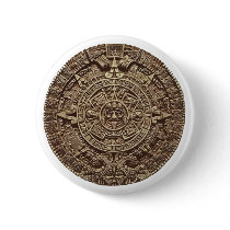 Aztec Calender Pinback Button