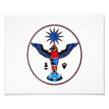 aztec clear style eagle sun symbols pagan design.p art photo