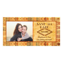 Aztec Fiesta Engagement Picture Save the Date Personalized Photo Card