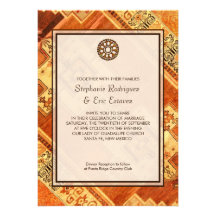 Aztec Fiesta Wedding Custom Invite