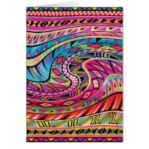 Aztec inspired pattern greeting cards