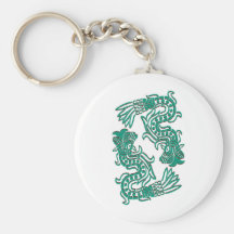 Aztec Jade Serpents Key Chain