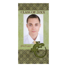 aztec lizard greens senior pic class of photo card