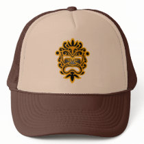 Aztec Mask Design – yellow and black Hat