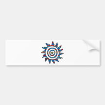Aztec Mayan Multi-Coloured Sundial Bumper Sticker